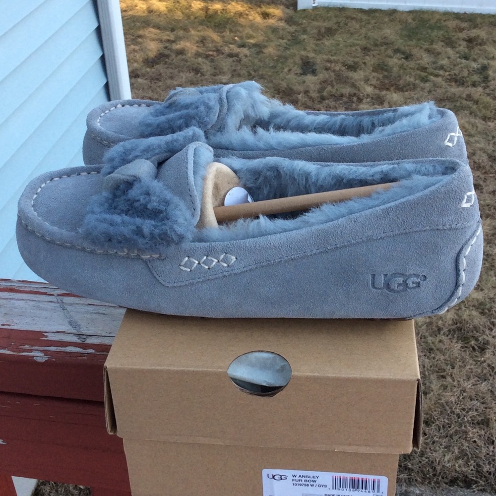 UGG W ANSLEY FUR BOW SLIPPERS - Picture 3 of 8